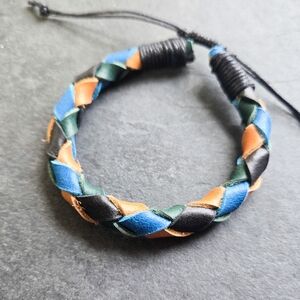 💥3 for $30💥NWT Artisan Braided Leather Bracelet, Blue, Black, Green, and Tan